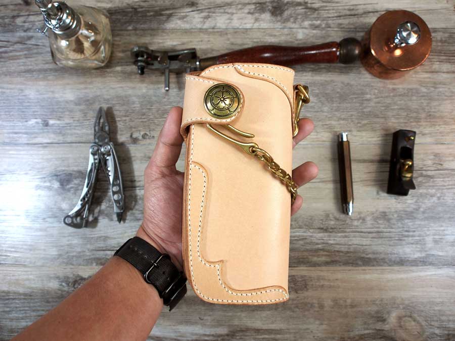 Long biker wallet best sale